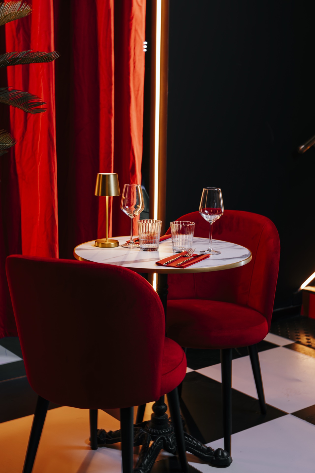 Table pour deux ambiance tamisée